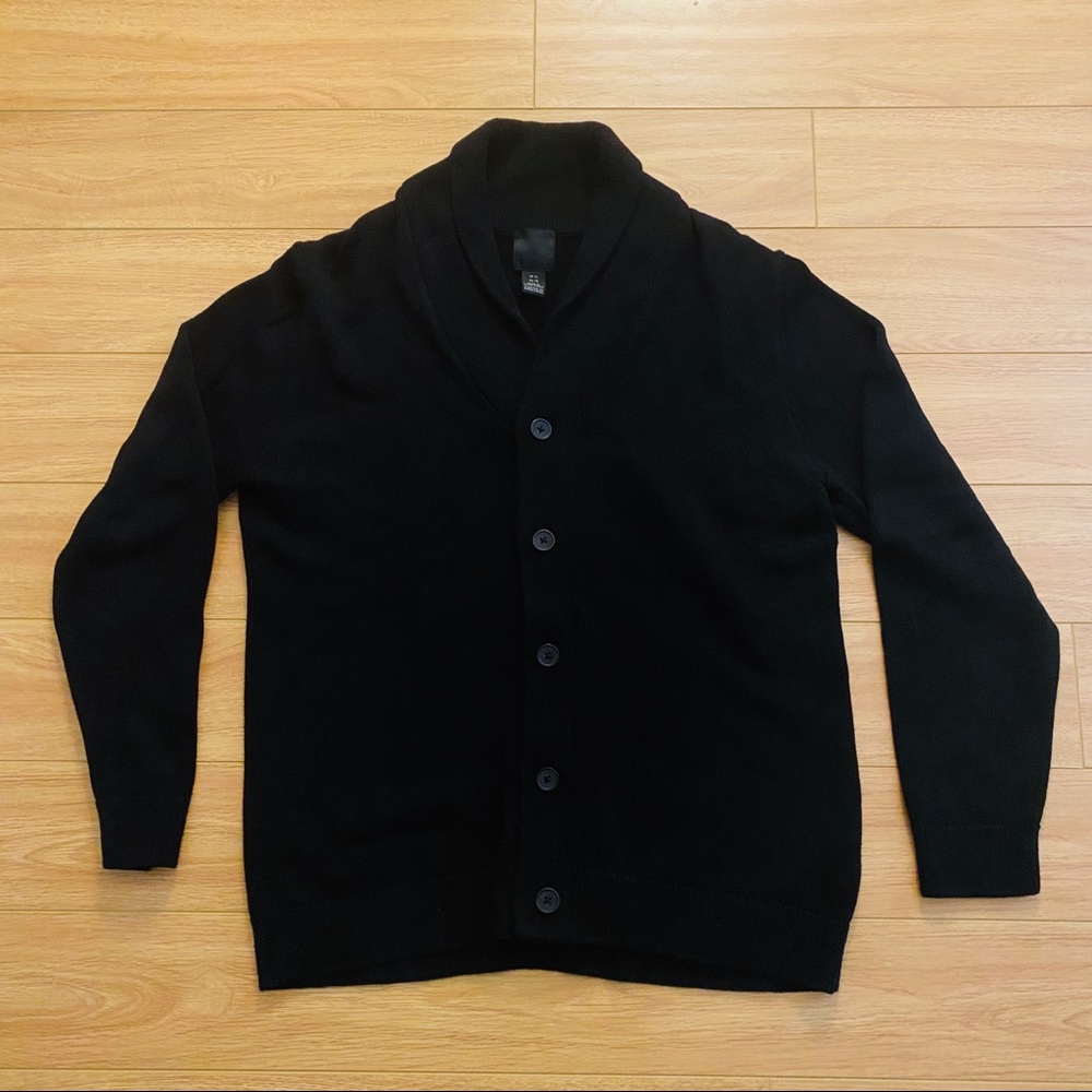 H&M Mens Cardigan Sweater XL Extra Large Black